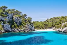 Cala Turqueta Beach in Sunny Day, Menorca Island, Spain.-tuulijumala-Mounted Photographic Print