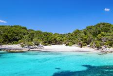 Cala Turqueta Beach in Sunny Day, Menorca Island, Spain.-tuulijumala-Mounted Photographic Print