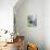 TUXEDO CAT MOONLIGHT SUNFLOWERS-sylvia pimental-Art Print displayed on a wall