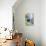 TUXEDO CAT MOONLIGHT SUNFLOWERS-sylvia pimental-Premium Giclee Print displayed on a wall