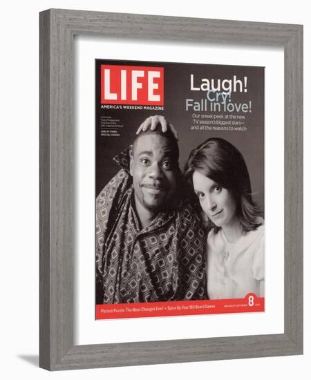 TV Co-stars Tracy Morgan and Tina Fey, September 8, 2006-Cass Bird-Framed Photographic Print