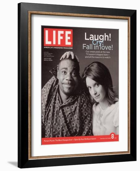 TV Co-stars Tracy Morgan and Tina Fey, September 8, 2006-Cass Bird-Framed Photographic Print