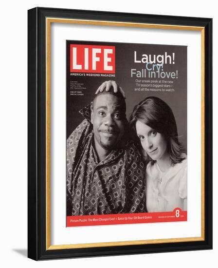 TV Co-stars Tracy Morgan and Tina Fey, September 8, 2006-Cass Bird-Framed Photographic Print