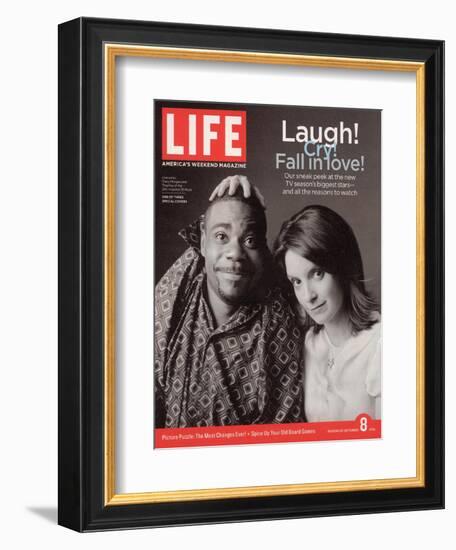 TV Co-stars Tracy Morgan and Tina Fey, September 8, 2006-Cass Bird-Framed Photographic Print