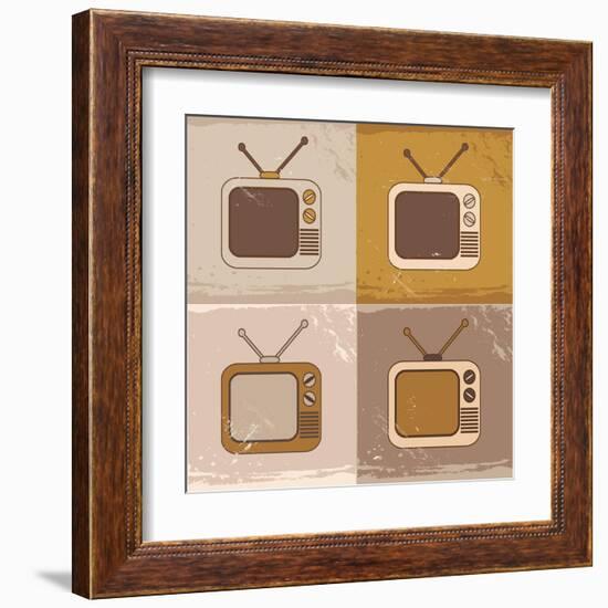 Tv Set Icons-YasnaTen-Framed Art Print