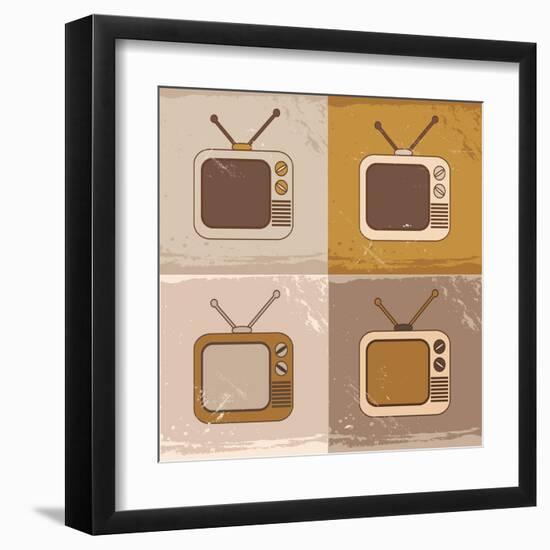 Tv Set Icons-YasnaTen-Framed Art Print