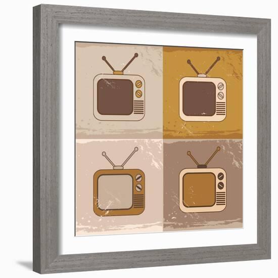 Tv Set Icons-YasnaTen-Framed Art Print