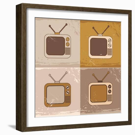 Tv Set Icons-YasnaTen-Framed Art Print