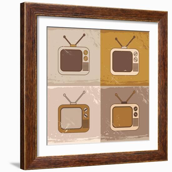Tv Set Icons-YasnaTen-Framed Art Print