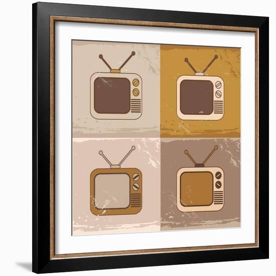 Tv Set Icons-YasnaTen-Framed Art Print