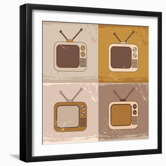 Tv Set Icons-YasnaTen-Framed Art Print