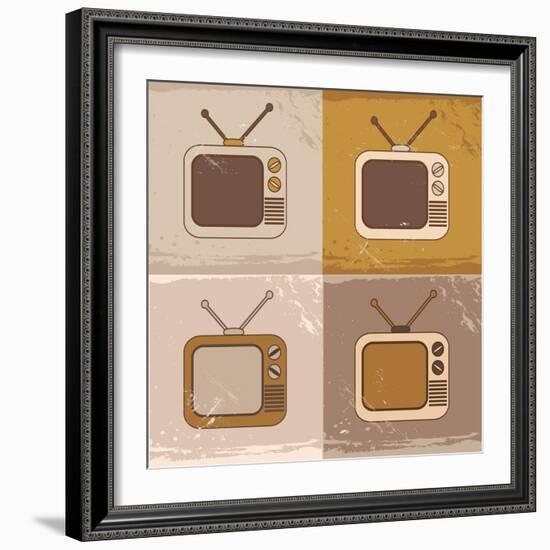 Tv Set Icons-YasnaTen-Framed Art Print