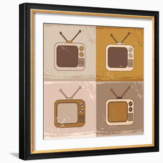 Tv Set Icons-YasnaTen-Framed Art Print