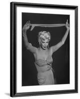 TV Stripper Barbara Nichols in the Play "The Untouchables"-J. R. Eyerman-Framed Premium Photographic Print