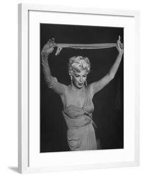 TV Stripper Barbara Nichols in the Play "The Untouchables"-J. R. Eyerman-Framed Premium Photographic Print