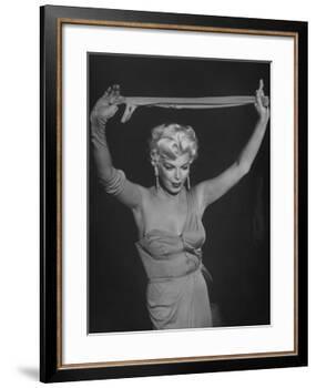 TV Stripper Barbara Nichols in the Play "The Untouchables"-J. R. Eyerman-Framed Premium Photographic Print
