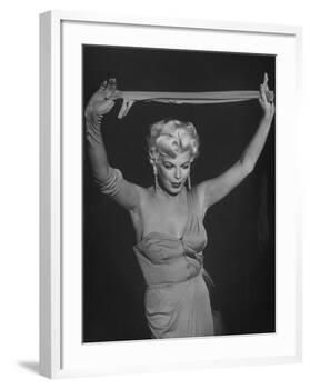 TV Stripper Barbara Nichols in the Play "The Untouchables"-J. R. Eyerman-Framed Premium Photographic Print
