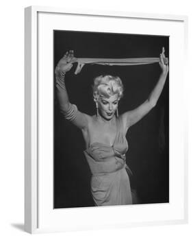 TV Stripper Barbara Nichols in the Play "The Untouchables"-J. R. Eyerman-Framed Premium Photographic Print