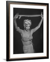 TV Stripper Barbara Nichols in the Play "The Untouchables"-J. R. Eyerman-Framed Premium Photographic Print