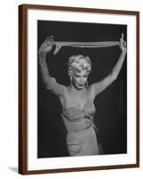 TV Stripper Barbara Nichols in the Play "The Untouchables"-J. R. Eyerman-Framed Premium Photographic Print