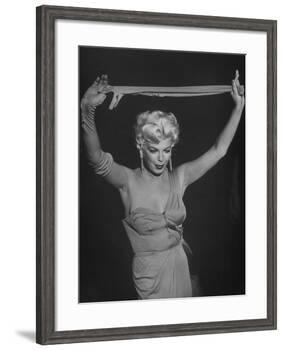 TV Stripper Barbara Nichols in the Play "The Untouchables"-J. R. Eyerman-Framed Premium Photographic Print