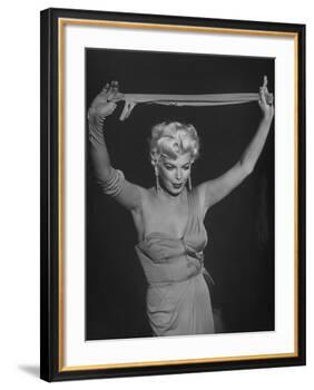 TV Stripper Barbara Nichols in the Play "The Untouchables"-J. R. Eyerman-Framed Premium Photographic Print