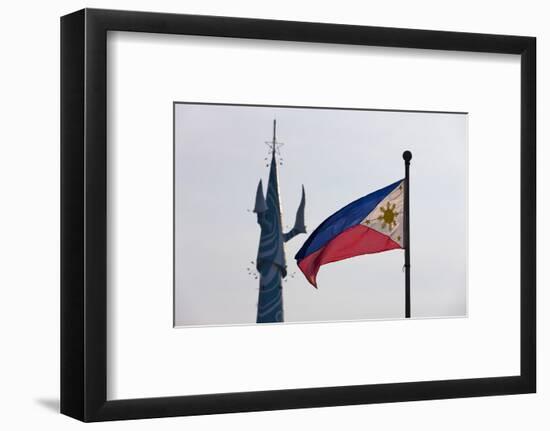 Tv Tower and National Flag, Manila, Philippines-Keren Su-Framed Photographic Print