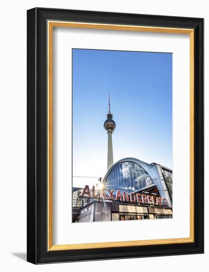 TV Tower and train station, Alexanderplatz, Berlin, Germany-Sabine Lubenow-Framed Photographic Print