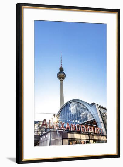 TV Tower and train station, Alexanderplatz, Berlin, Germany-Sabine Lubenow-Framed Photographic Print