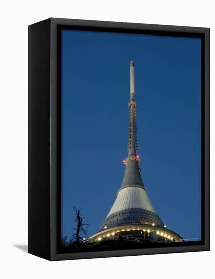 Tv Tower on Top of Jested Mountain Dominates Town and is Good Example of Modern Architecture-Richard Nebesky-Framed Premier Image Canvas