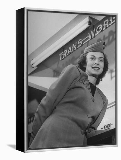 Twa Stewardess Jean Herman at Shannon Airport-Nat Farbman-Framed Premier Image Canvas