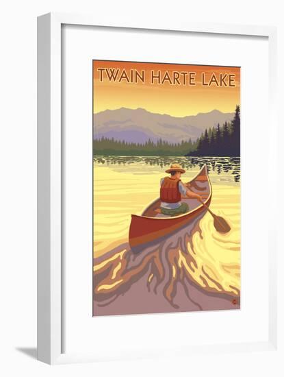 Twain Harte, California - Canoe Scene-Lantern Press-Framed Art Print