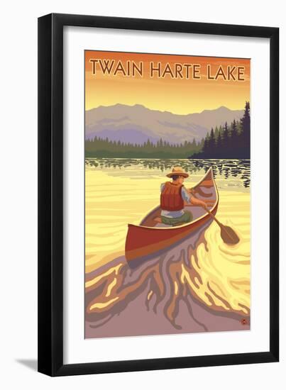 Twain Harte, California - Canoe Scene-Lantern Press-Framed Art Print