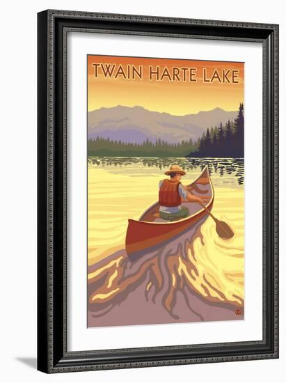 Twain Harte, California - Canoe Scene-Lantern Press-Framed Art Print