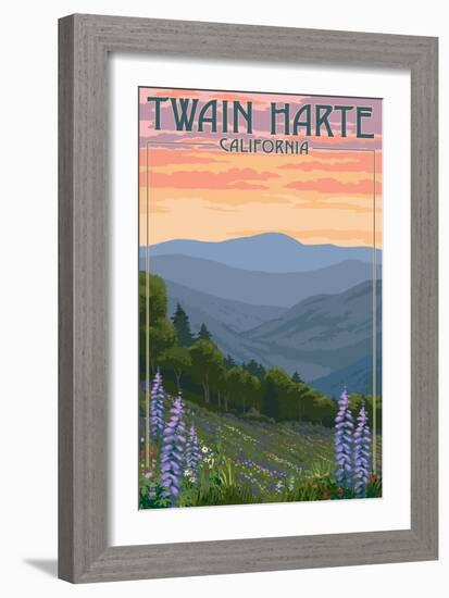 Twain Harte, California - Spring Flowers-Lantern Press-Framed Art Print