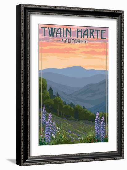 Twain Harte, California - Spring Flowers-Lantern Press-Framed Art Print