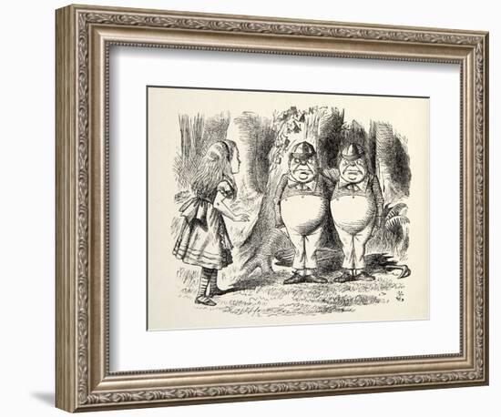 Tweedledum and Tweedledee, Illustration from 'Through the Looking Glass', by Lewis Carroll (1832 --John Tenniel-Framed Giclee Print