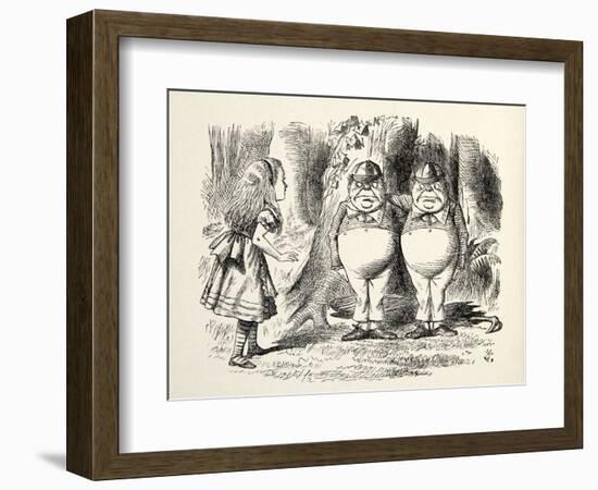 Tweedledum and Tweedledee, Illustration from 'Through the Looking Glass', by Lewis Carroll (1832 --John Tenniel-Framed Giclee Print