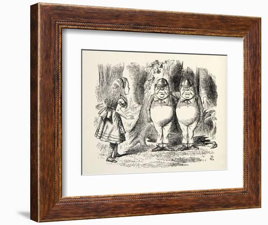 Tweedledum and Tweedledee, Illustration from 'Through the Looking Glass', by Lewis Carroll (1832 --John Tenniel-Framed Giclee Print