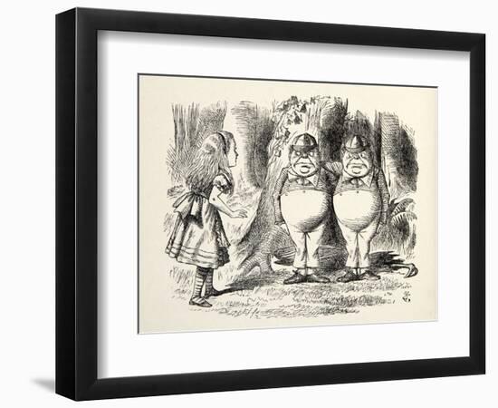 Tweedledum and Tweedledee, Illustration from 'Through the Looking Glass', by Lewis Carroll (1832 --John Tenniel-Framed Giclee Print