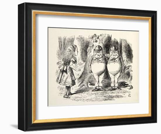 Tweedledum and Tweedledee, Illustration from 'Through the Looking Glass', by Lewis Carroll (1832 --John Tenniel-Framed Giclee Print