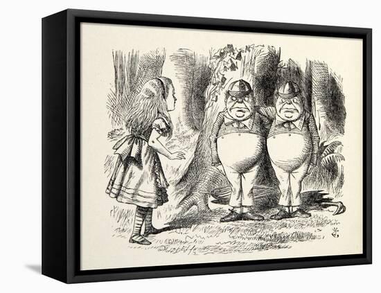 Tweedledum and Tweedledee, Illustration from 'Through the Looking Glass', by Lewis Carroll (1832 --John Tenniel-Framed Premier Image Canvas
