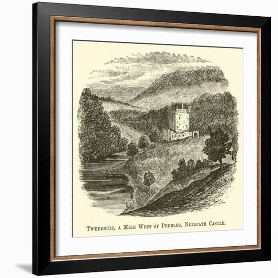 Tweedside, a Mile West of Peebles, Neidpath Castle-null-Framed Giclee Print