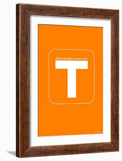 Tweet Me Baby All Day Long Orange Poster-NaxArt-Framed Art Print