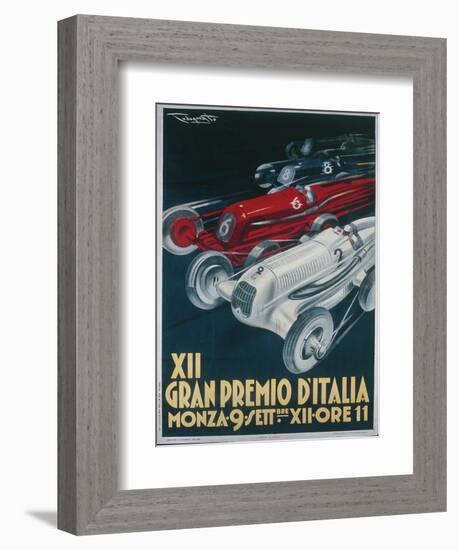 Twelfth Italian Grand Prix at Monza, September 9, 1934 by Plinio Codognato, Poster-null-Framed Giclee Print