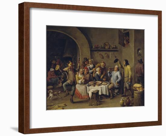 Twelfth Night Party, 1650-1660-David Teniers the Younger-Framed Giclee Print