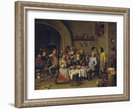 Twelfth Night Party, 1650-1660-David Teniers the Younger-Framed Giclee Print