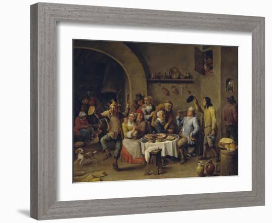 Twelfth Night Party, 1650-1660-David Teniers the Younger-Framed Giclee Print