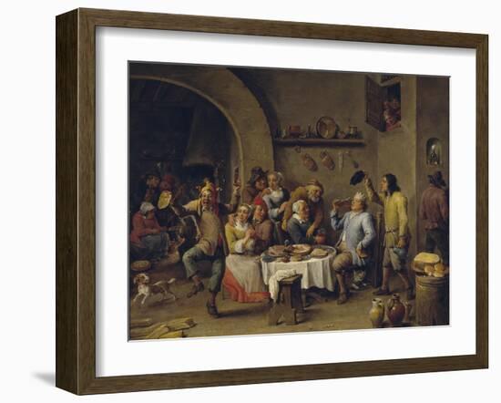 Twelfth Night Party, 1650-1660-David Teniers the Younger-Framed Giclee Print