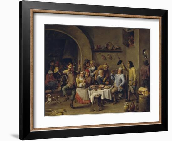 Twelfth Night Party, 1650-1660-David Teniers the Younger-Framed Giclee Print